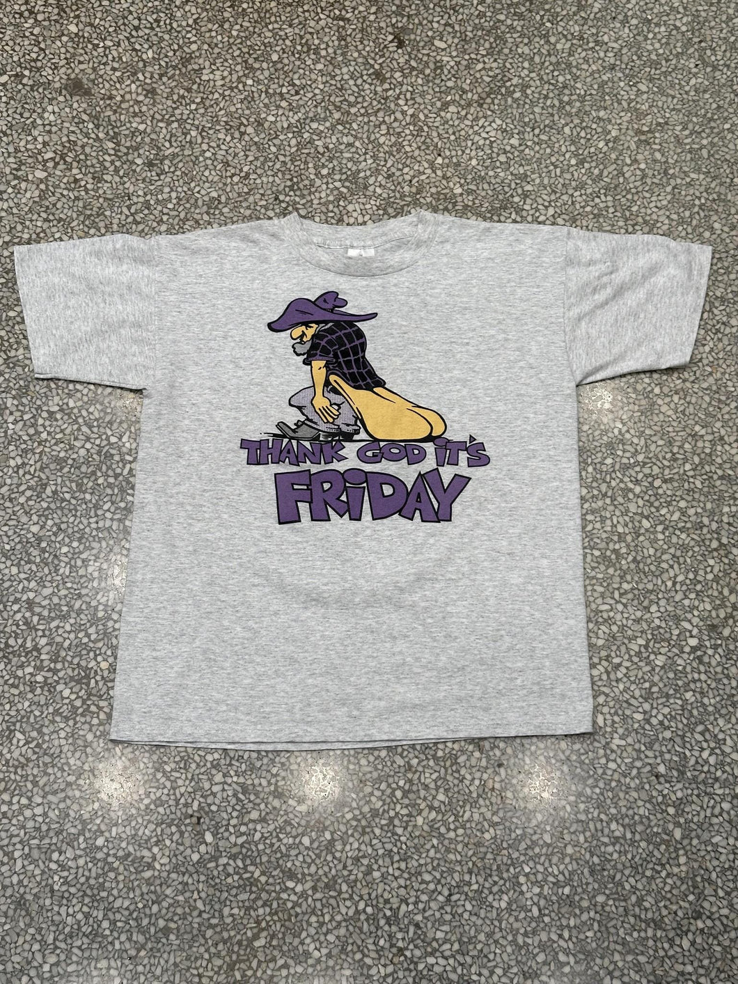 Thank God It's Friday Vintage 90s Tee Grey ABC Vintage 