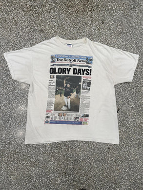 The Detroit News Vintage 2006 Glory Days Tee Faded White ABC Vintage 