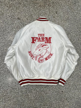 Load image into Gallery viewer, The Farm Novi Michigan Vintage 90s Delong Satin Bomber Jacket White ABC Vintage 