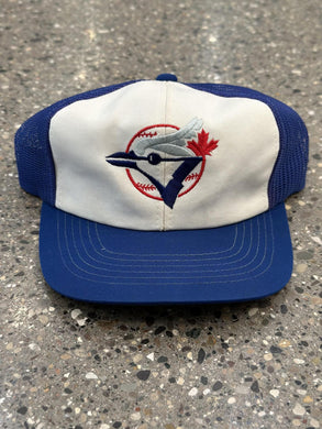 Toronto Blue Jays Vintage 90s Trucker Hat White Blue ABC Vintage 