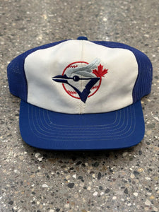 Toronto Blue Jays Vintage 90s Trucker Hat White Blue ABC Vintage 