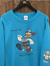 Load image into Gallery viewer, Traverse City Vintage 80s Duck Winning Is Everything Crewneck Teal ABC Vintage 