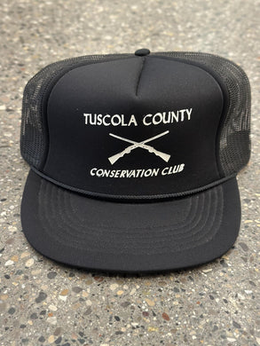 Tuscola County Conservation Club Vintage 80s Trucker Hat Black ABC Vintage 