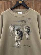 Load image into Gallery viewer, Up North Michigan Vintage 90s Wolves Crewneck Faded Green ABC Vintage 