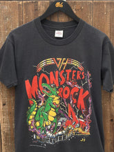 Load image into Gallery viewer, Van Halen Vintage 1988 Monsters of Rock Tour Tee Faded Black ABC Vintage L 