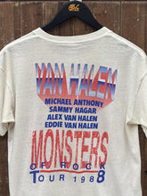 Load image into Gallery viewer, Van Halen Vintage 1988 Monsters of Rock Tour Tee Paper Thin White ABC Vintage 