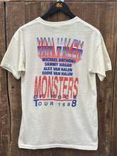Load image into Gallery viewer, Van Halen Vintage 1988 Monsters of Rock Tour Tee Paper Thin White ABC Vintage 