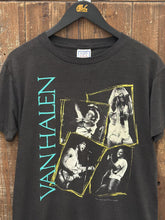 Load image into Gallery viewer, Van Halen Vintage 1988 OU812 World Tour Tee Paper Thin Faded Black Teal Yellow ABC Vintage L 