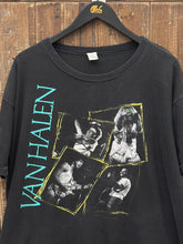 Load image into Gallery viewer, Van Halen Vintage 1988 OU812 World Tour Tee Paper Thin Faded Black Teal Yellow ABC Vintage XL 