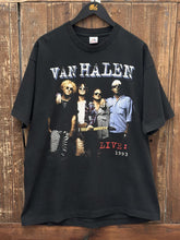 Load image into Gallery viewer, Van Halen Vintage 1993 Live World Tour Fruit of The Loom Tag Tee Black ABC Vintage 