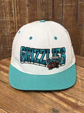 Load image into Gallery viewer, Vancouver Grizzlies Vintage 90s TI$A Custom Snapback Aged White Teal Blue ABC Vintage 