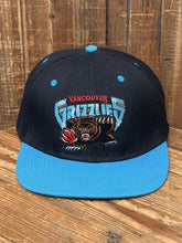 Load image into Gallery viewer, Vancouver Grizzlies Vintage 90s TI$A Custom Snapback Black Light Blue ABC Vintage 