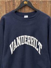 Load image into Gallery viewer, Vanderbilt Vintage 90s Champion Reverse Weave Crewneck Navy ABC Vintage 