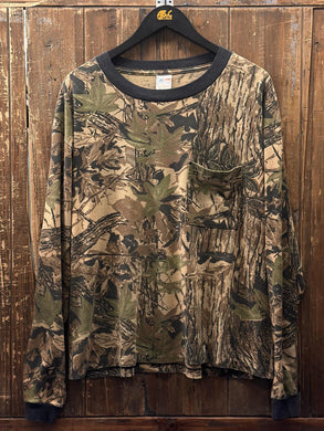 Vintage 90s Real Tree Camo L/S Pocket Tee ABC Vintage XL 