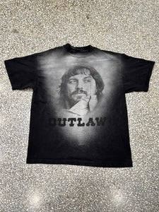 Waylon Jennings Vintage 90s Outlaw Tee Faded Black ABC Vintage 