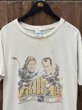 Load image into Gallery viewer, Wayne Gretzky &amp; Gordie Howe Vintage 1989 Legends On Ice Salem Tee Thrashed Faded Aged Cream ABC Vintage 