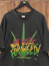 Load image into Gallery viewer, Will Work For Weed Vintage 1992 Fashion Victim Tee Faded Black ABC Vintage 