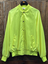 Load image into Gallery viewer, Winter Garden Detroit Michigan Vintage 90s Satin Bomber Jacket Neon ABC Vintage 