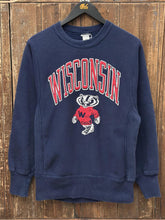 Load image into Gallery viewer, Wisconsin Vintage 80s Crewneck Faded Navy ABC Vintage 