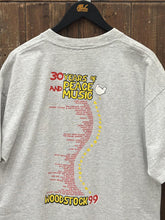 Load image into Gallery viewer, Woodstock Vintage 1999 30 Years of Peace and Music Tee Grey ABC Vintage 