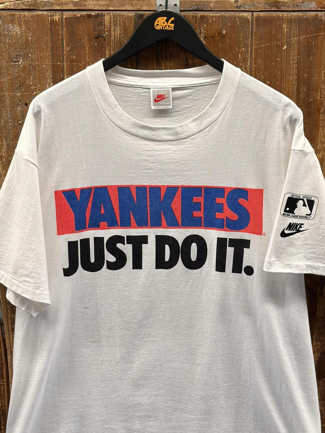 Yankees Just Do It Vintage 90s Nike Tee White ABC Vintage 