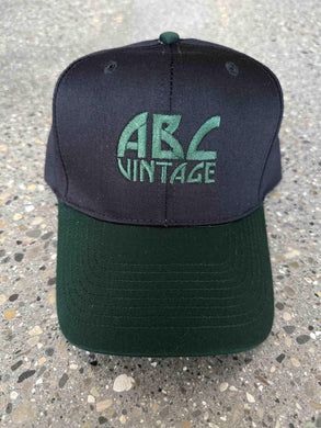 ABC Vintage 90s Two Tone Snapback (Black/Pine Green Logo/Pine Green Brim) ABC Vintage 