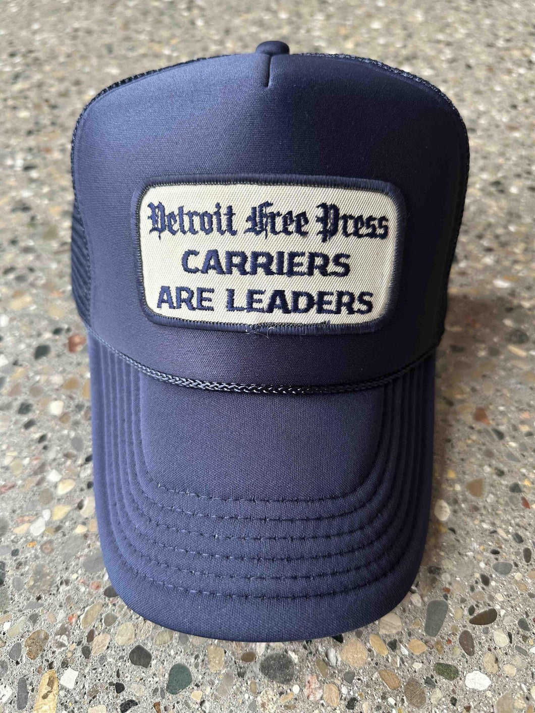 ABC Vintage Detroit Free Press Vintage Patch Trucker Hat (Navy) ABC Vintage 