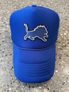 ABC Vintage Detroit Lions Vintage OG Lion Patch Trucker Hat (Royal Blue) ABC Vintage 