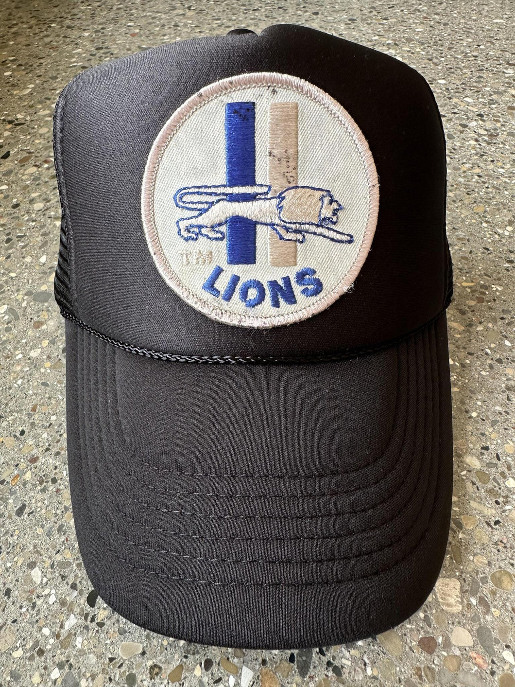 ABC Vintage Detroit Lions Vintage Patch Trucker Hat (Black) ABC Vintage 