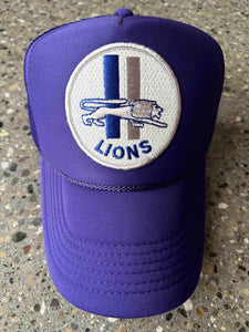 ABC Vintage Detroit Lions Vintage Round Patch Trucker Hat (Violet) ABC Vintage 