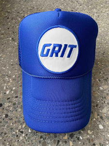 ABC Vintage Detroit Lions Vintage White Grit Patch Trucker Hat (Royal Blue) ABC Vintage 
