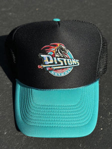 ABC Vintage Detroit Pistons Vintage OG Horse Logo Trucker Hat (Black/Dark Teal) ABC Vintage 