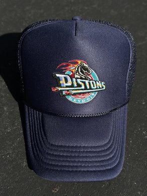 ABC Vintage Detroit Pistons Vintage OG Horse Logo Trucker Hat (Navy) ABC Vintage 