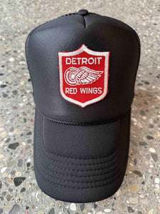 ABC Vintage Detroit Red Wings Vintage Shield Patch Trucker Hat (Black) ABC Vintage 