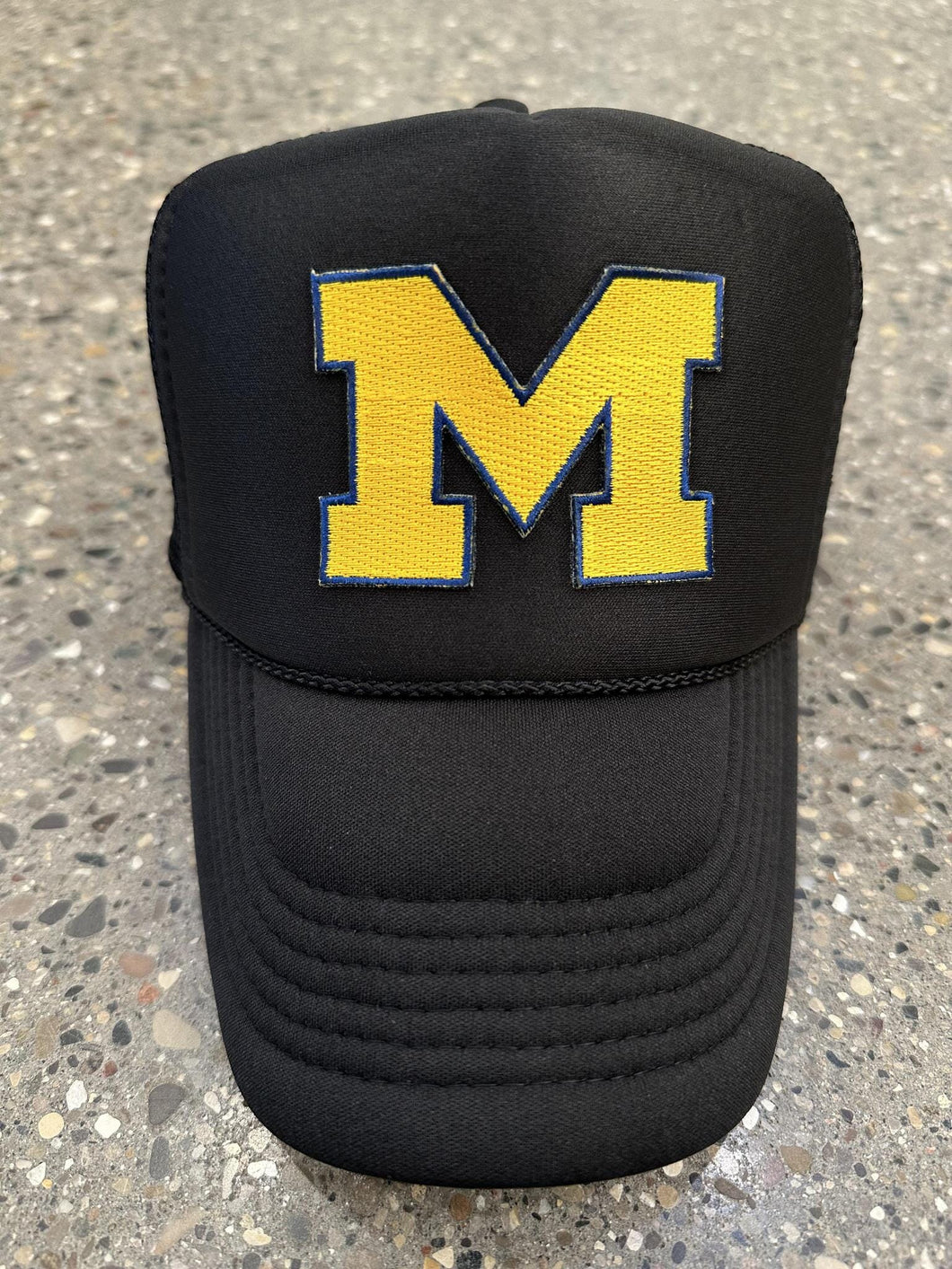 ABC Vintage Michigan Wolverines Vintage Big Yellow M Patch Trucker Hat (Black) ABC Vintage 