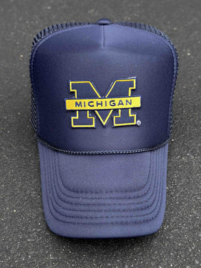 ABC Vintage Michigan Wolverines Vintage Classic M Patch Trucker Hat (Navy) ABC Vintage 