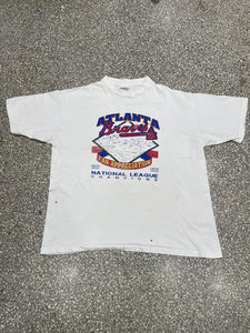 Atlanta Braves Vintage 90s Taz National League Champions Faded White ABC Vintage 