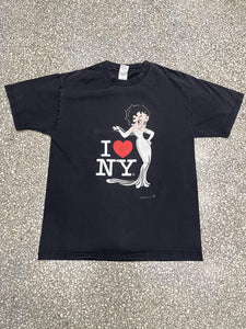 Betty Boop I Love NY Vintage 2001 Faded Black ABC Vintage 