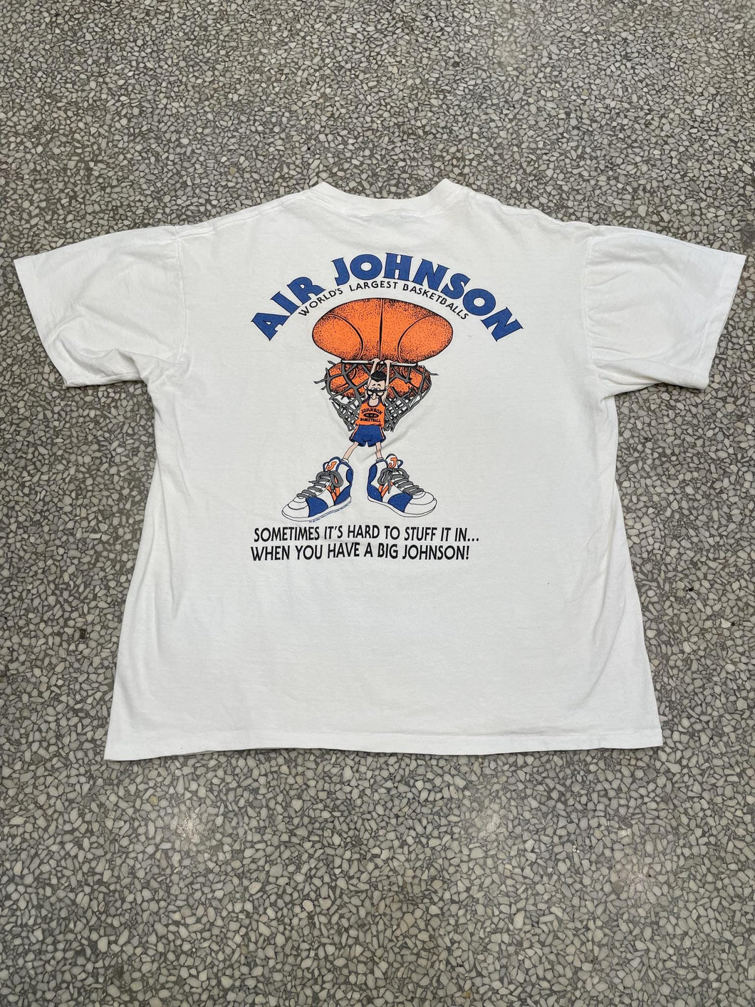 Big Johnson Vintage 1990 Air Johnson Basketball Faded White ABC Vintage 