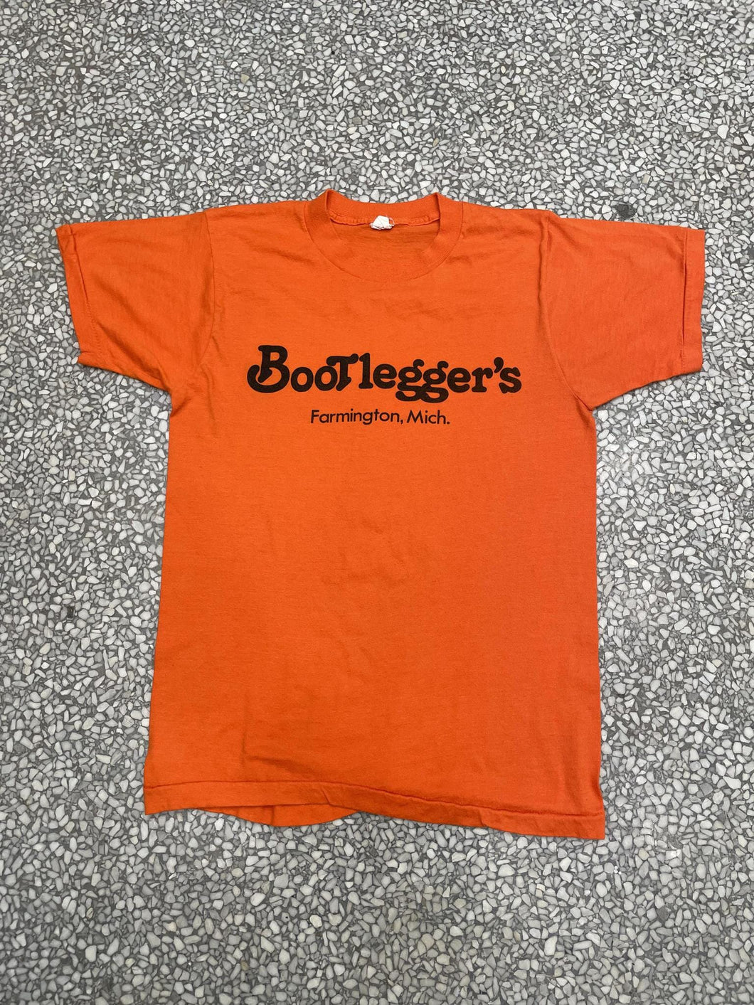 Bootlegger's Bar Farmington Michigan Vintage 80s Paper Thin Orange ABC Vintage 