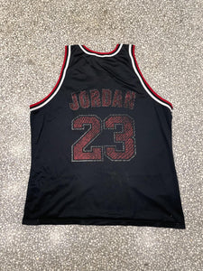 Chicago Bulls Michael Jordan Vintage Champion Jersey Faded Black ABC Vintage 