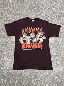 Cleveland Browns Vintage 80s Dawgs Paper Thin Faded Brown ABC Vintage 