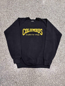 Columbus Vintage 1999 No Place For Wimps Crewneck Faded Black ABC Vintage 