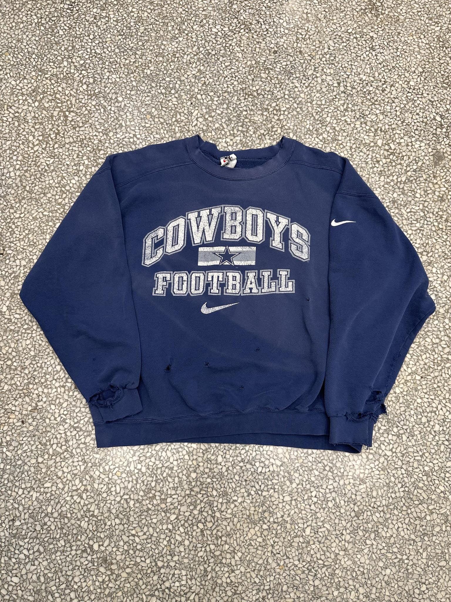 Cowboys Football Vintage 90s Nike Crewneck Faded Navy ABC Vintage