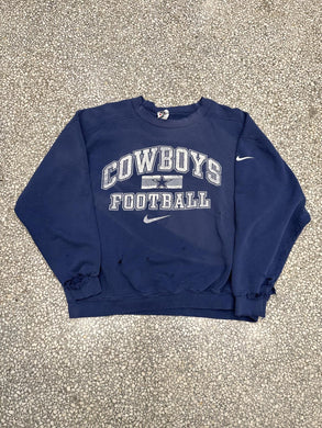 Cowboys Football Vintage 90s Nike Crewneck Faded Navy ABC Vintage 