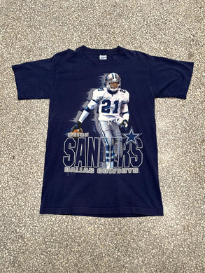 Deion Sanders Dallas Cowboys Vintage 1995 Salem Tee Faded Navy ABC Vintage 