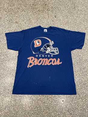 Denver Broncos Vintage 90s Helmet Paper Thin Blue ABC Vintage 