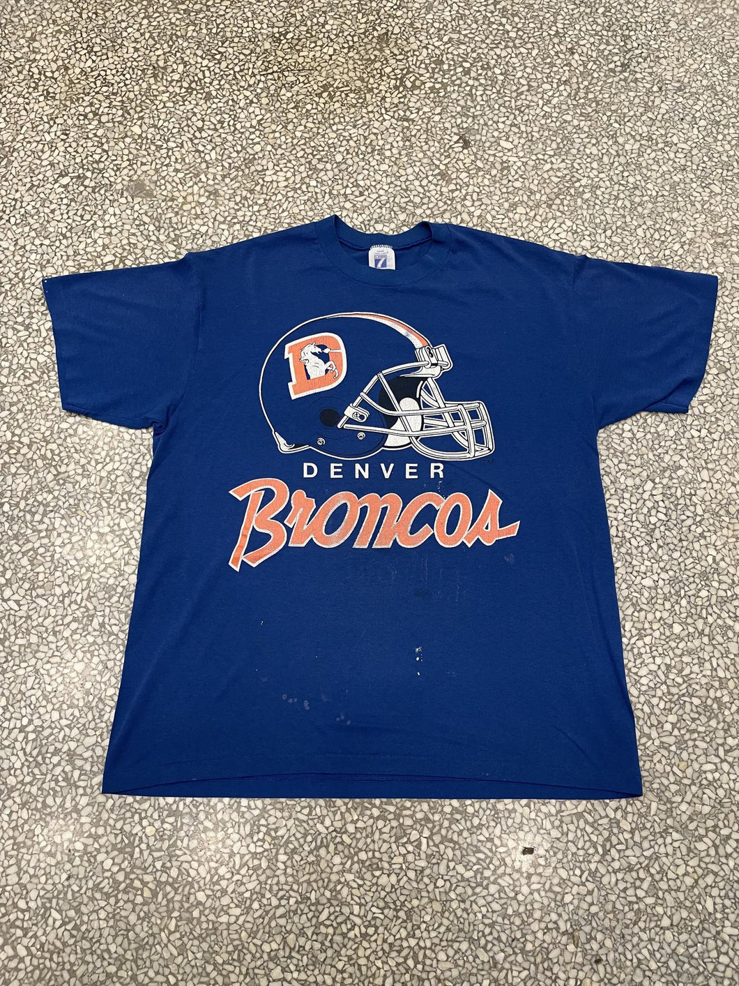 Denver Broncos Vintage 90s Helmet Paper Thin Blue ABC Vintage 