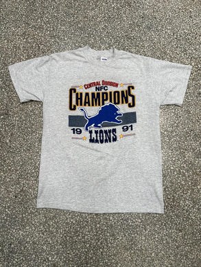 Detroit Lions Vintage 1991 Central Division NFC Champions Grey ABC Vintage 