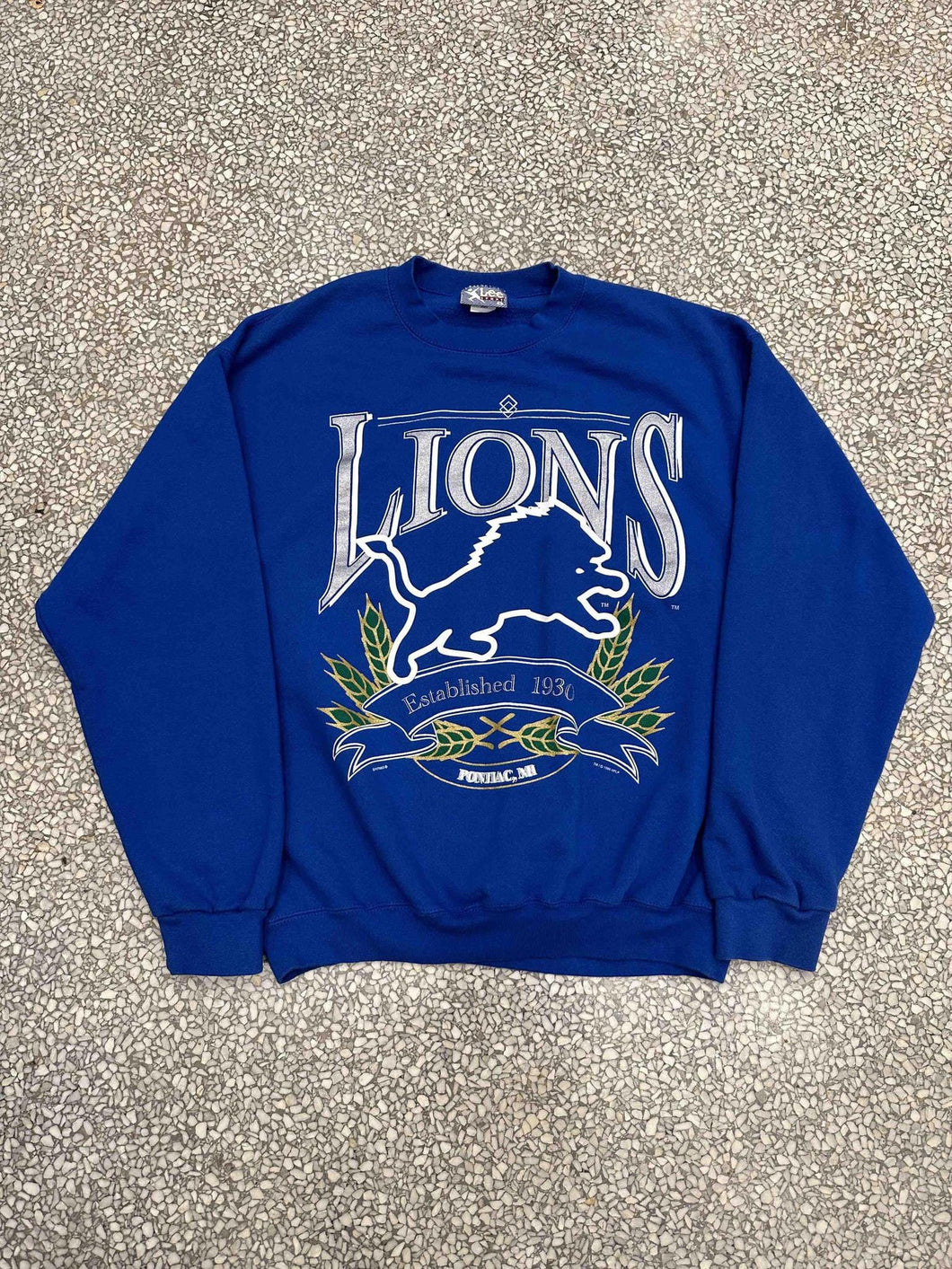 Detroit Lions Vintage 1995 Crest Crewneck Blue ABC Vintage 